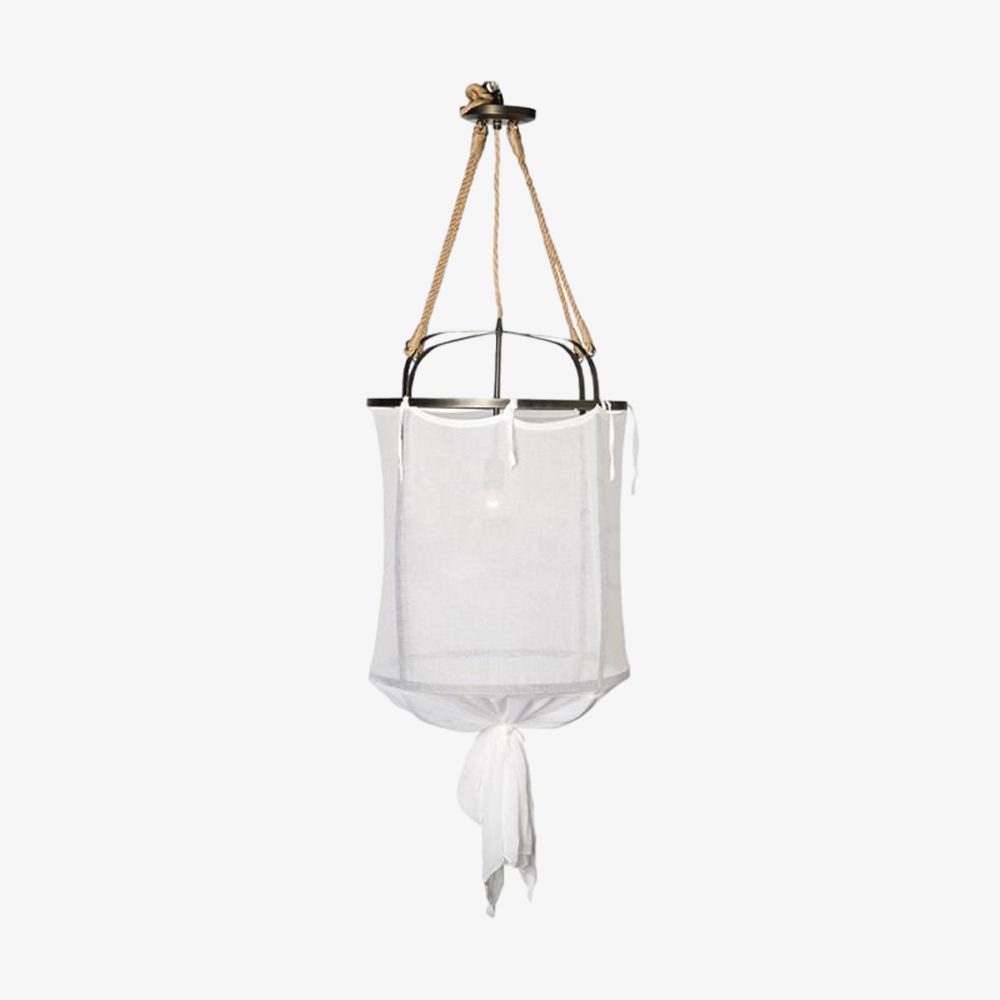 Boho Linnen Hanglamp met Rustieke Elegantie