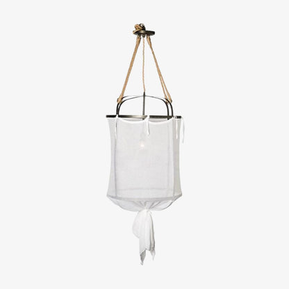 Boho Linnen Hanglamp met Rustieke Elegantie