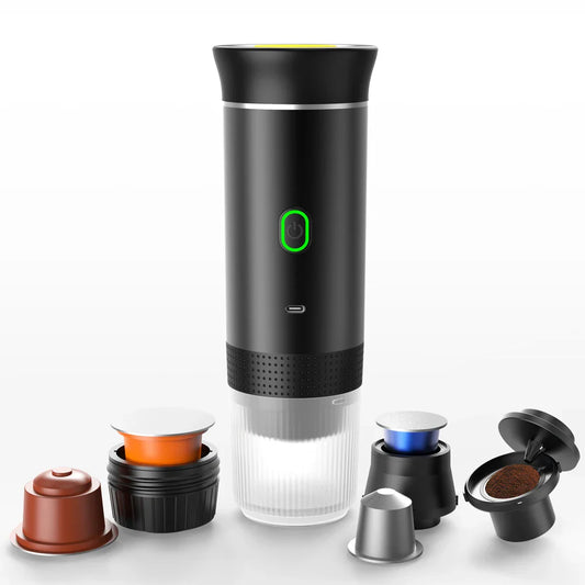 Draagbare Koffiemachine - 3-in-1 Capsule & Poeder - Perfect voor Kamperen-Coffee & Tea-De Bazelaar