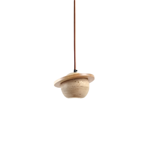 Ronde Travertijn Hanglamp – Natuurlijke Elegantie met LED