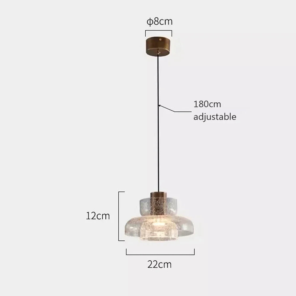 Retro LED Hanglamp Gebroken Glas - Luxe & Stijlvol