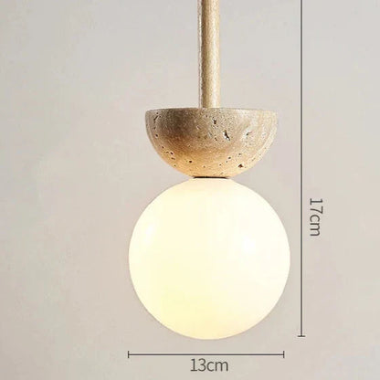 Ronde Travertin LED Hanglamp – Moderne Elegantie