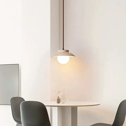 Elegante LED Hanglamp van Travertijn