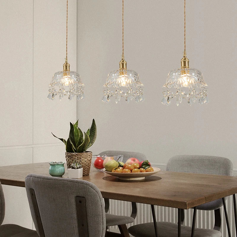 Retro Europese Glazen Hanglamp – Elegant en Tijdloos