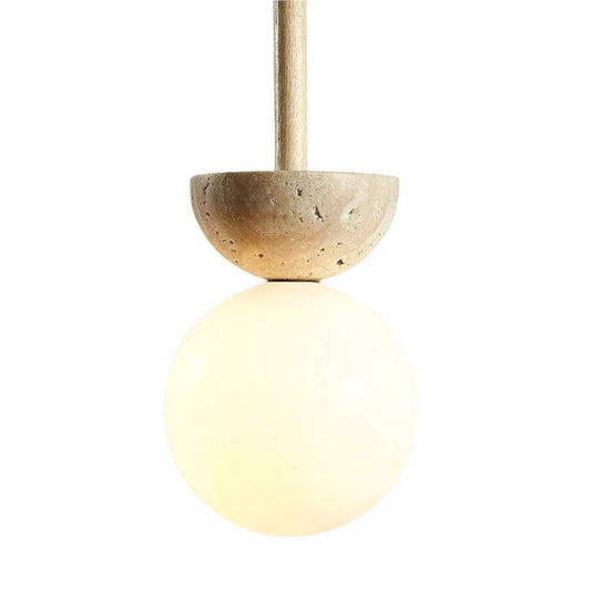 Ronde Travertin LED Hanglamp – Moderne Elegantie-light decor-De Bazelaar
