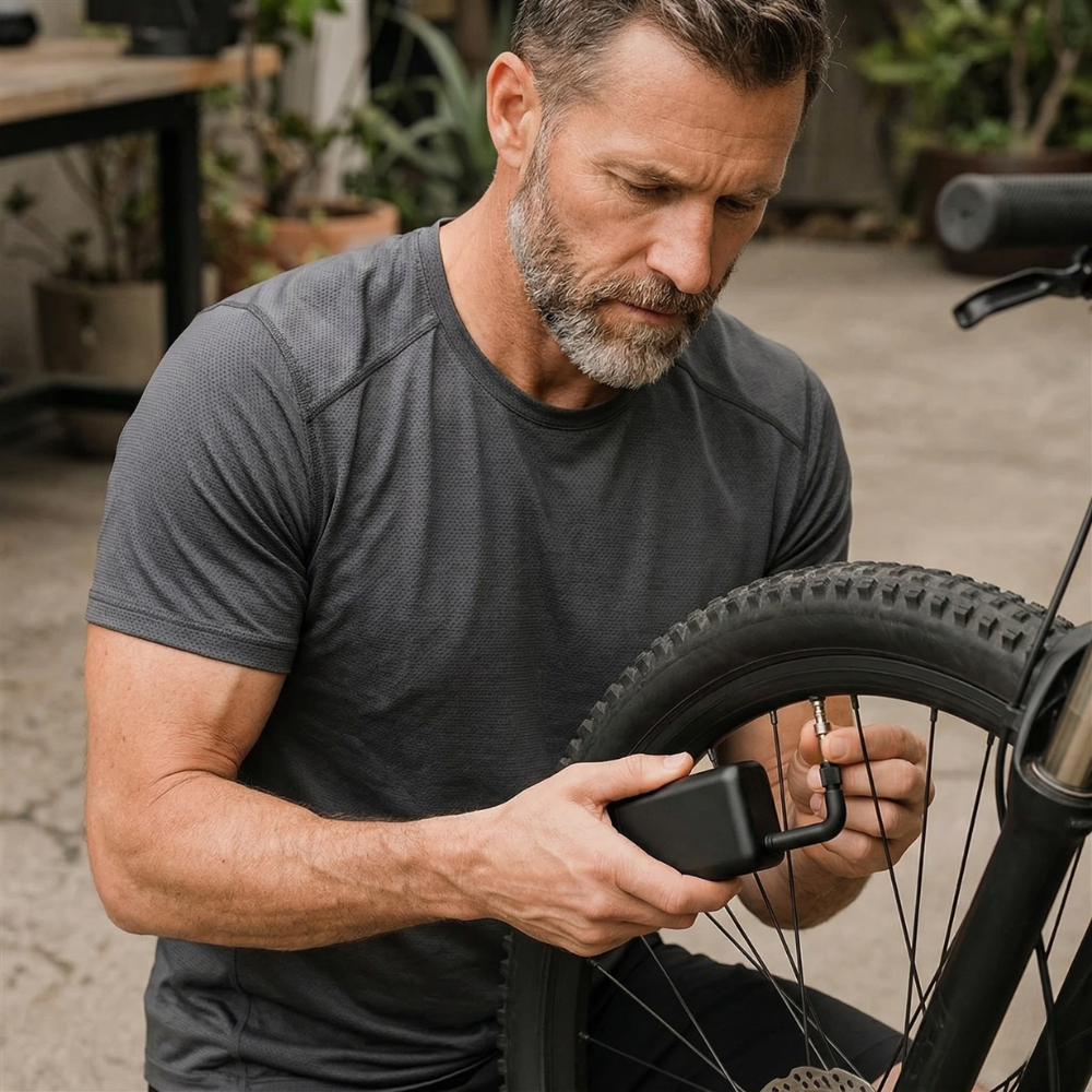 Fietspomp elektrisch mini draagbaar USB C Presta Schrader