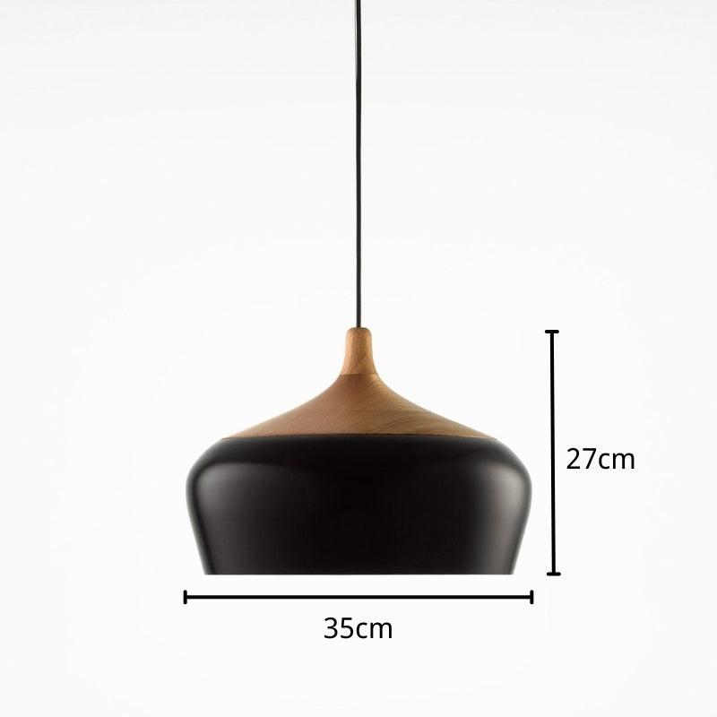 Scandinavische Houten Hanglamp met LED Ondersteuning