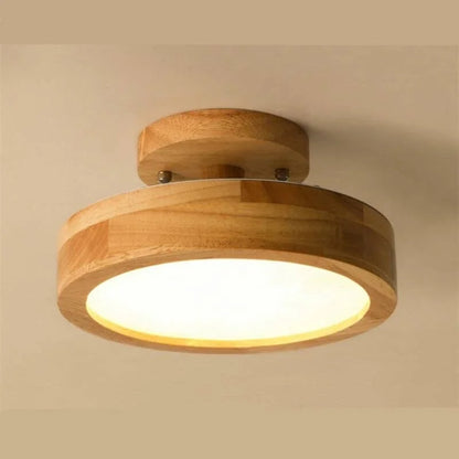 Ronde Plafondlamp van Hout – Warmte en Stijl voor Elk Interieur