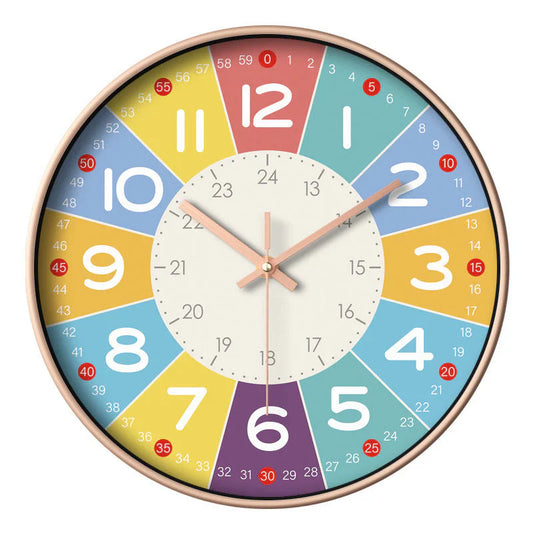 Kleurrijke Wandklok - Perfect voor Kinderkamers - Stijlvol en Stijlvol-Wall Clocks-De Bazelaar
