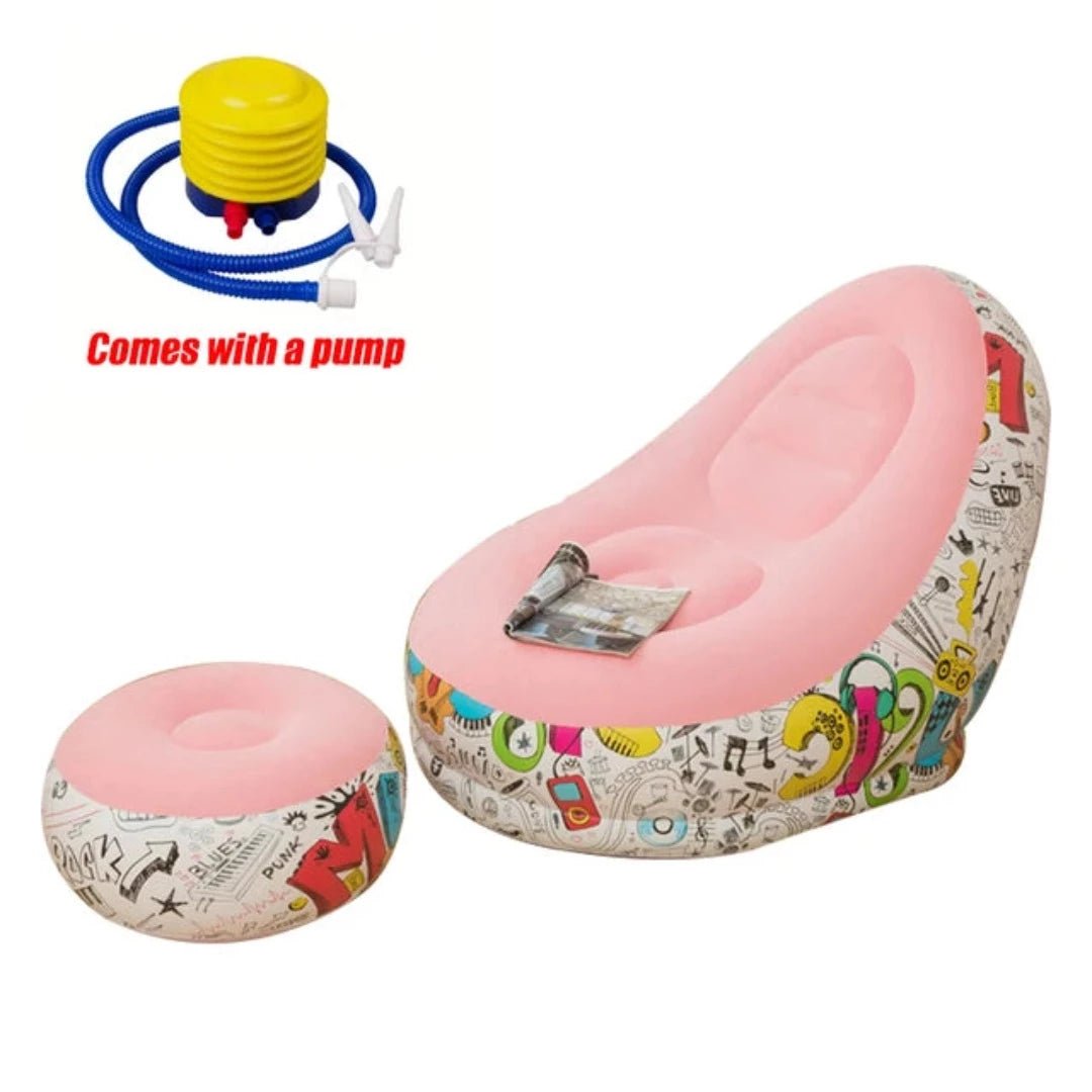 ComfortCraze™ | Opblaasbare Loungebank + Poef - #ComfortCraze™ | Opblaasbare Loungebank + PoefDe Bazelaar