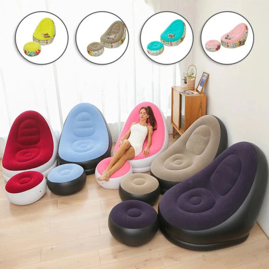 ComfortCraze™ | Opblaasbare Loungebank + Poef - #ComfortCraze™ | Opblaasbare Loungebank + PoefDe Bazelaar