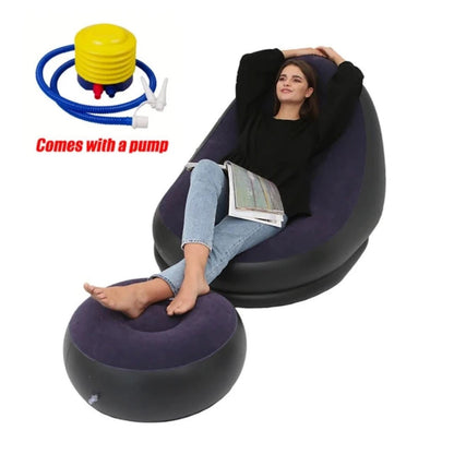 ComfortCraze™ | Opblaasbare Loungebank + Poef - #ComfortCraze™ | Opblaasbare Loungebank + PoefDe Bazelaar