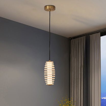 Scandinavische ronde LED hanglamp met koperen afwerking