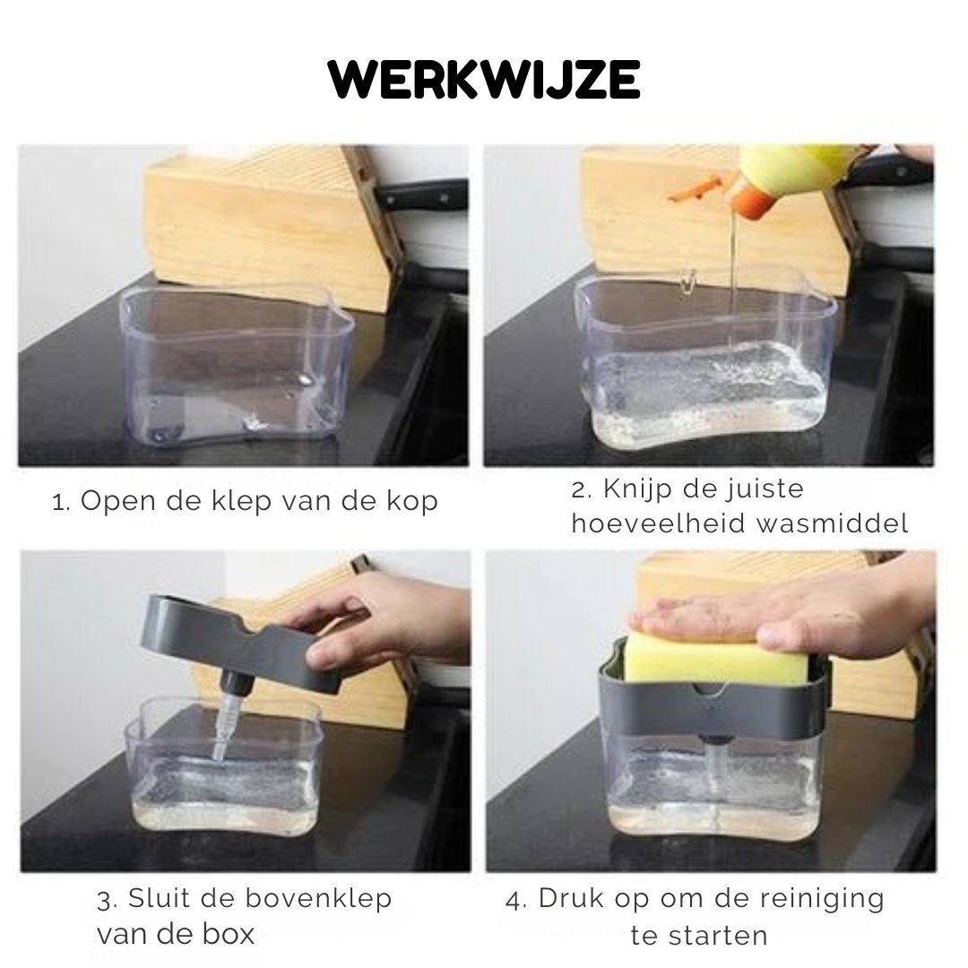 Dispenser | Vloeibare Zeep & Sponshouder (MET GRATIS SPONS) - #Dispenser | Vloeibare Zeep & Sponshouder (MET GRATIS SPONS)De Bazelaar