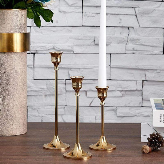 Elegante Klassieke Kaarsenhouder - 3-delige Set - Stijlvol & Tijdloos-Tableware & Dining Accessories-De Bazelaar