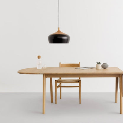 Scandinavische Houten Hanglamp met LED Ondersteuning