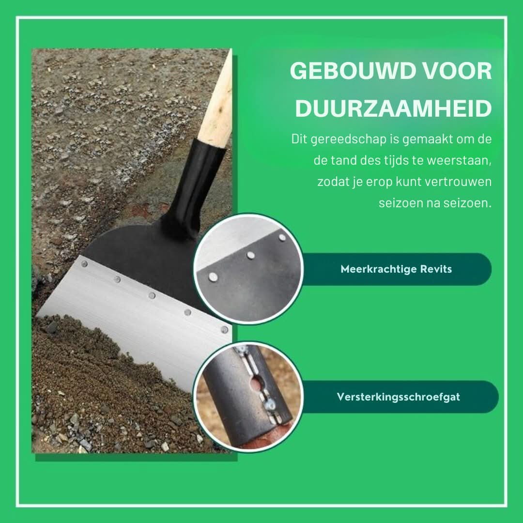 Multifunctionele reinigingsschep, tuinschep, grote platte schep voor in de tuin, van mangaanstaal, stootschaar voor het verwijderen van onkruid en mos, tuingereedschap voor het sneeuwscheppen en Multifunctionele reinigingsschep, tuinschep, grote platte schep voor in de tuin, van mangaanstaal, stootschaar voor het verwijderen van onkruid en mos, tuingereedschap voor het sneeuwscheppen en