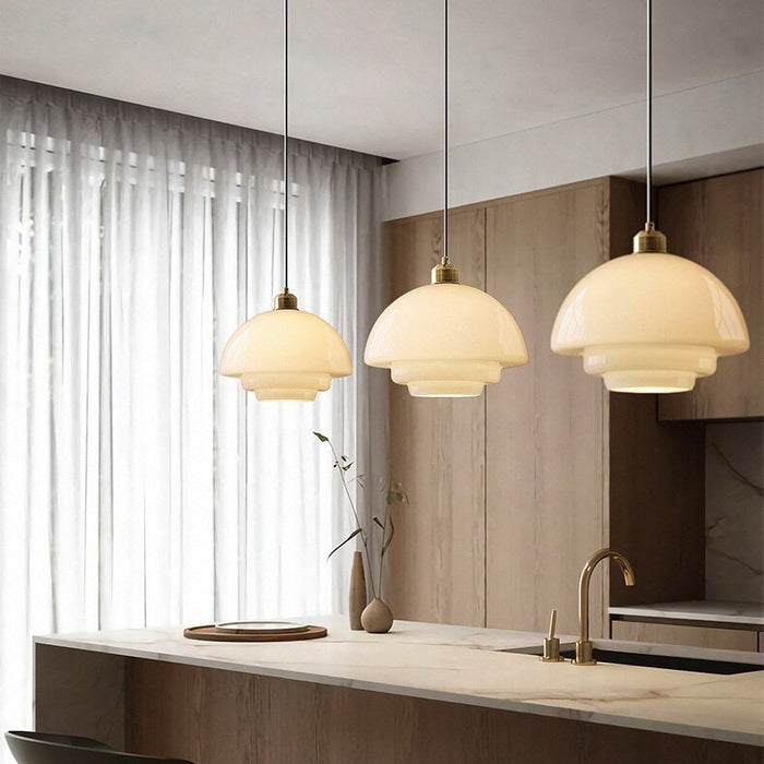 Tijdloze Witte Glazen Hanglamp voor een Elegant Interieur