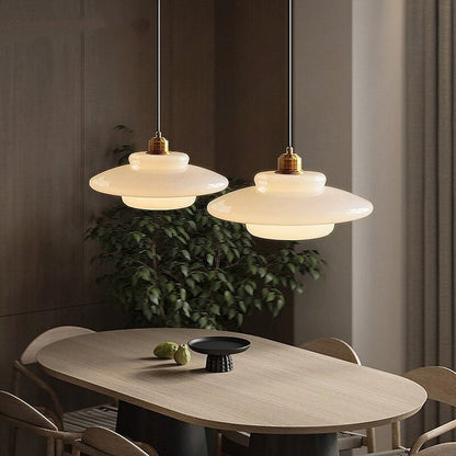 Tijdloze Witte Glazen Hanglamp voor een Elegant Interieur