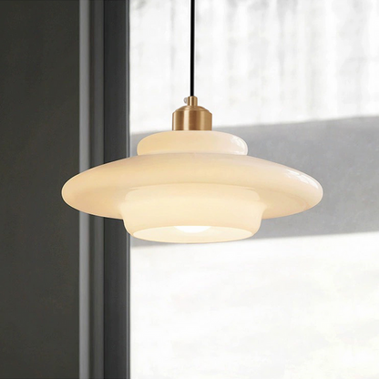 Tijdloze Witte Glazen Hanglamp voor een Elegant Interieur