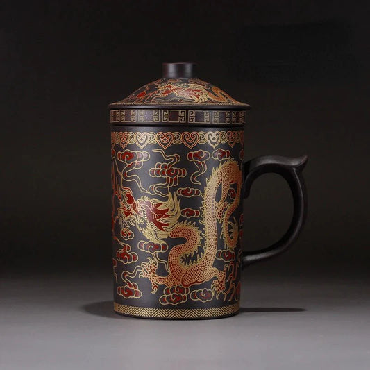Handgemaakte Klei Theemok - Uniek Chinese Ontwerp - Perfect voor Theeliefhebbers-Coffee & Tea-De Bazelaar