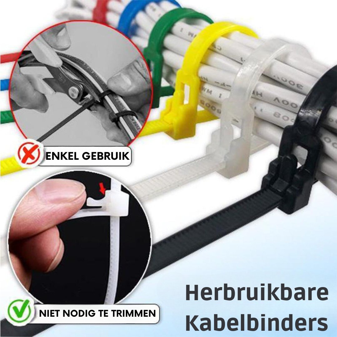 Herbruikbare Kabelbinders | 50 STUKS - #Herbruikbare Kabelbinders | 50 STUKSDe Bazelaar