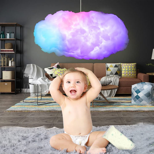 LED Wolk Hanglamp met Kleurrijke Verlichting-light decor-De Bazelaar