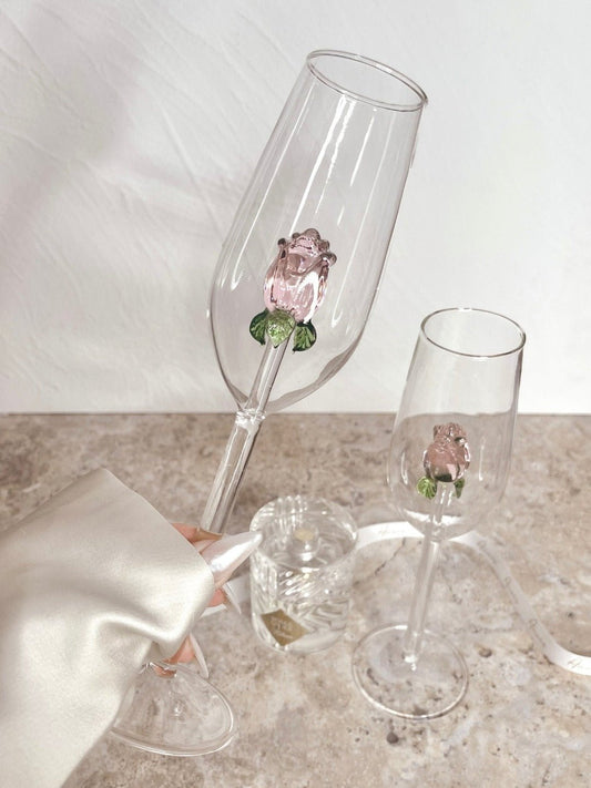 La Vie En Rose | Champagneglas - Handgemaakt - #La Vie En Rose | Champagneglas - HandgemaaktDe Bazelaar