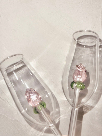 La Vie En Rose | Champagneglas - Handgemaakt - #La Vie En Rose | Champagneglas - HandgemaaktDe Bazelaar