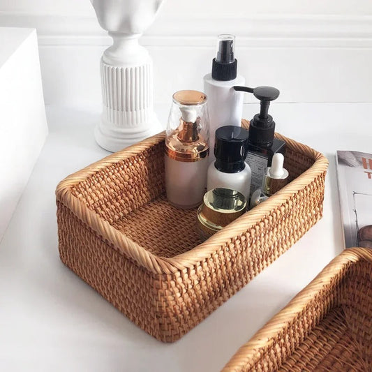 Handgeweven Rieten Opberging - Multifunctioneel en Stijlvol-Bathroom-De Bazelaar