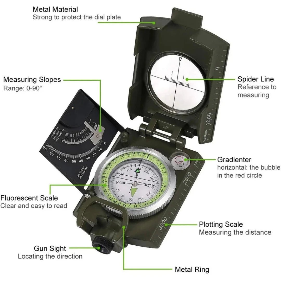 Navigatiekompas + Hellingsmeter - #Navigatiekompas + HellingsmeterDe Bazelaar