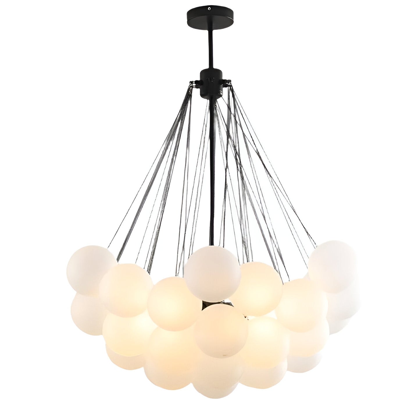 Scandinavische Hanglamp met Matte Glazen Bollen