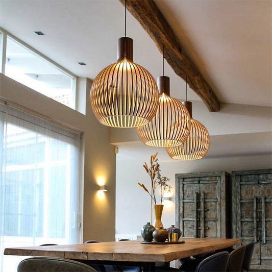 Houten Hanglamp Hallai – Warm Licht en Uniek Design-light decor-De Bazelaar