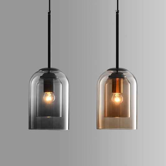 Retro Luxe Hanglamp Dubbel Glas – Tijdloos & Stijlvol-light decor-De Bazelaar