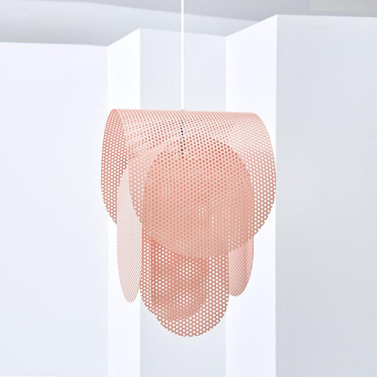 Geperforeerde metalen hanglamp in elegante rosé afwerking