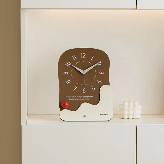Stille Houten Bureau- en Wandklok - Modern Minimalistisch Design-Wall Clocks-De Bazelaar