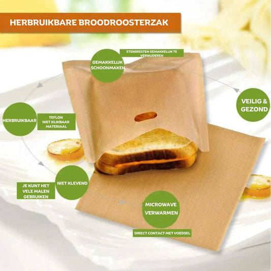 Toastzakjes | Antiaanbaklaag + Herbruikbaar - #Toastzakjes | Antiaanbaklaag + HerbruikbaarDe Bazelaar